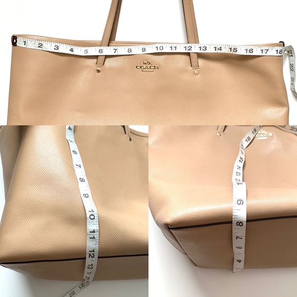 Coach Tan Large Crossgrain Street Tote - Picture 7 of 7